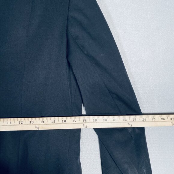 Vintage Brooks Brothers Military Blazer Womens 38 Black Wool Academia Gold Btn - Picture 10 of 12